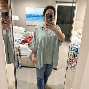 NWOT First Love Sage Top oversized
